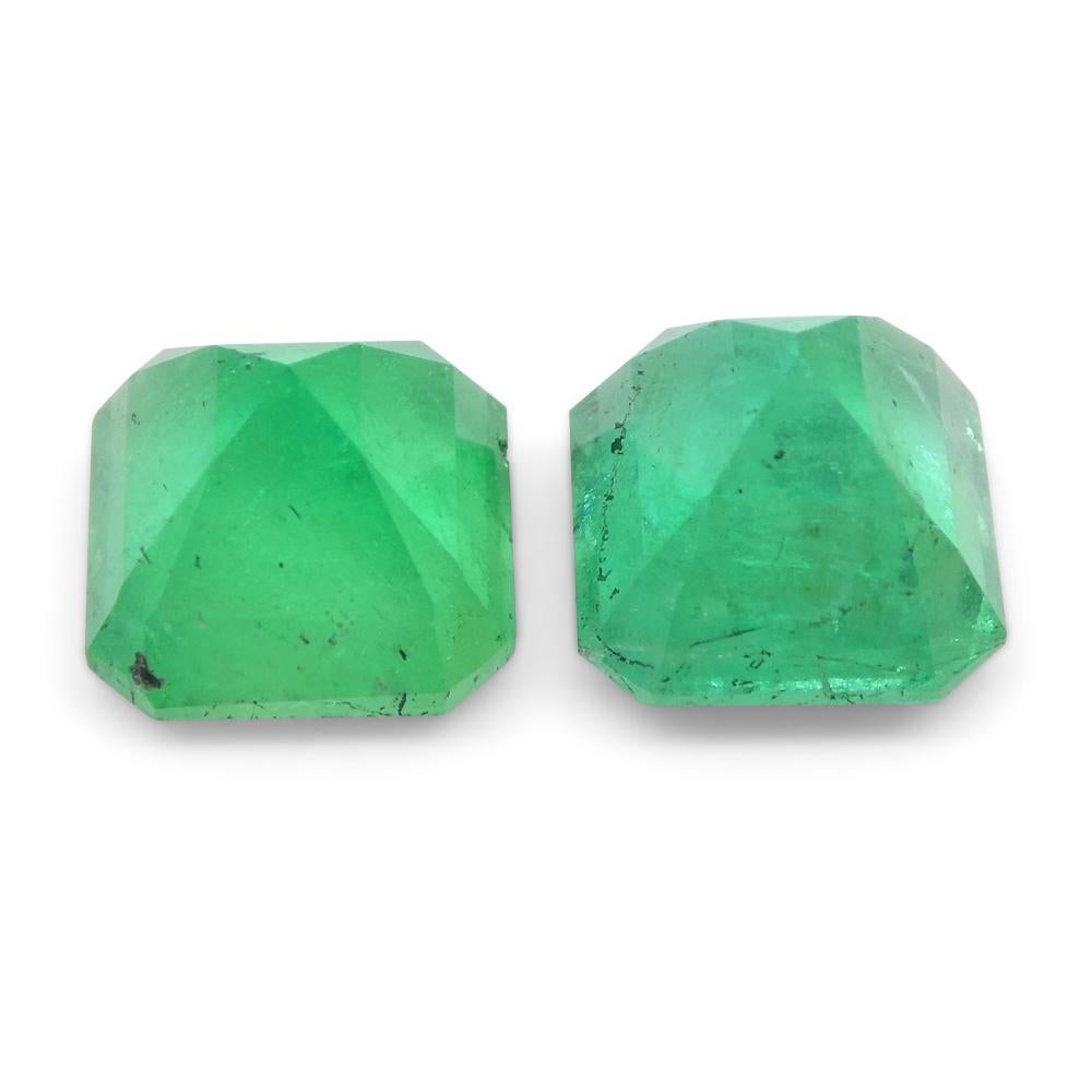 2.45ct Pair Square Green Emerald from Colombia 10