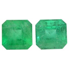 2.45ct Pair Square Green Emerald from Colombia