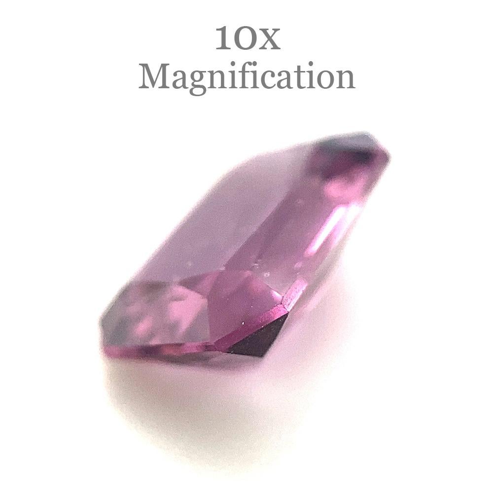  

Description:

Gem Type: Spinel
Number of Stones: 1
Weight: 2.45 cts
Measurements: 9.36 x 6.90 x 4.19 mm
Shape: Radiant 
Cutting Style Crown: Modified Brilliant Cut
Cutting Style Pavilion: Step Cut
Transparency: Transparent
Clarity: Very Slightly