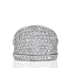 2.45ct Round Cut Diamond Right Hand Ring in 14K White Gold