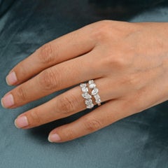 2.45Ct SI Clarity HI Color Natural Diamond 18 Karat White Gold Wide Band Ring
