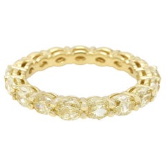 2.45ctw Oval Fancy Yellow Diamond Eternity Band Sz.6.5