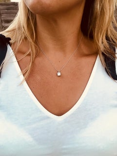 2.46 Carat Brilliant Cubic Zirconia Sterling Silver Solitaire Pendant With Chain