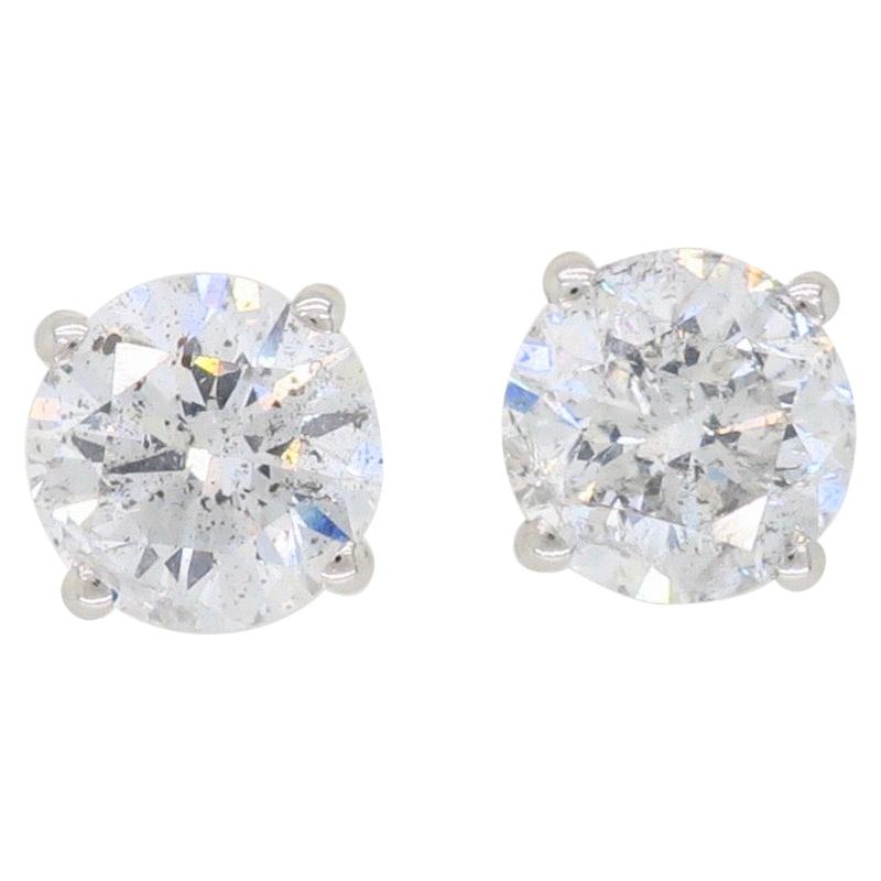 2.46 Carat Diamond Stud Earrings