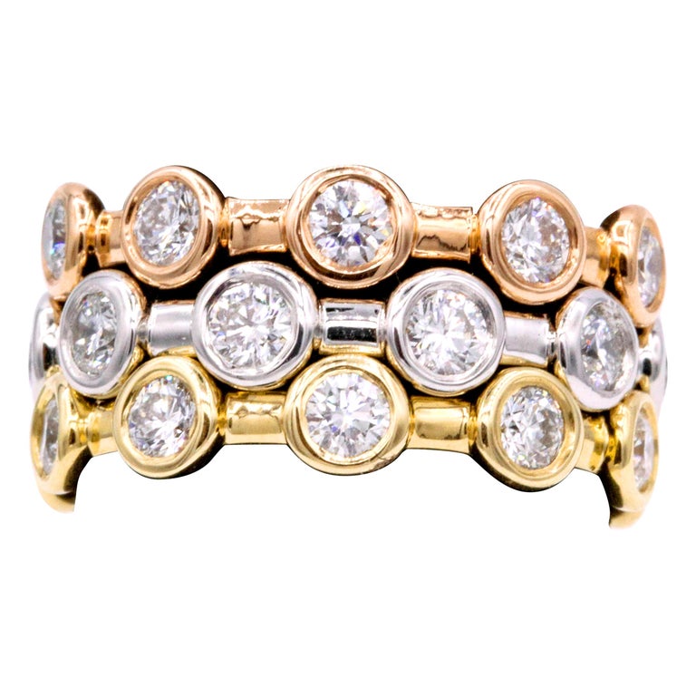 Tri Gold Stack Rings Tri Gold Stackable Rings