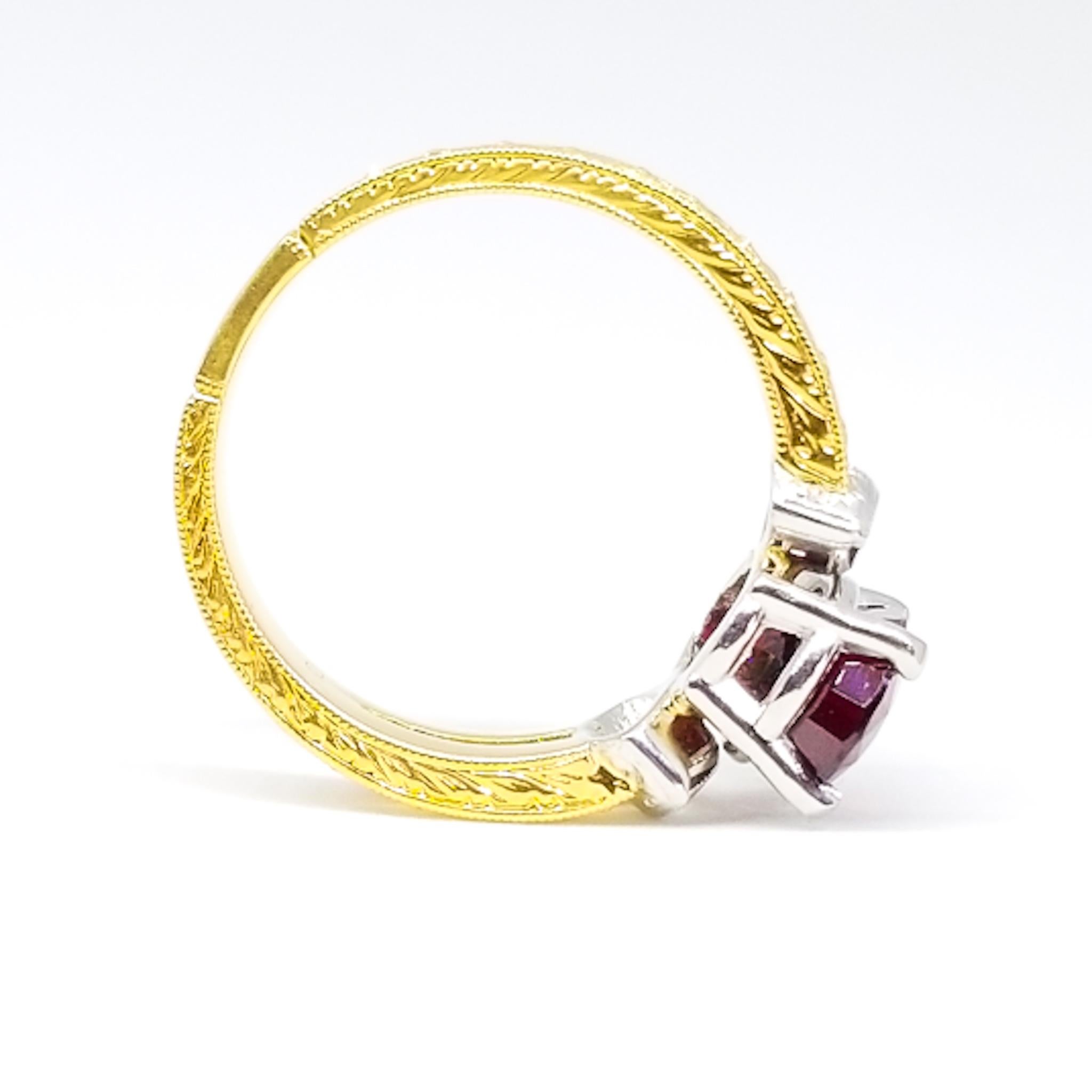 2.46 Carat GIA Certified Natural AAA Red Spinel .12 Diamond Ring Platinum 18KY en venta 5