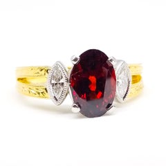 2.46 Carat GIA Certified Natural AAA Red Spinel .12 Diamond Ring Platinum 18KY