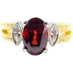 2,46 Karat GIA zertifiziert natürlicher AAA roter Spinell .12 Diamantring Platin 18KY