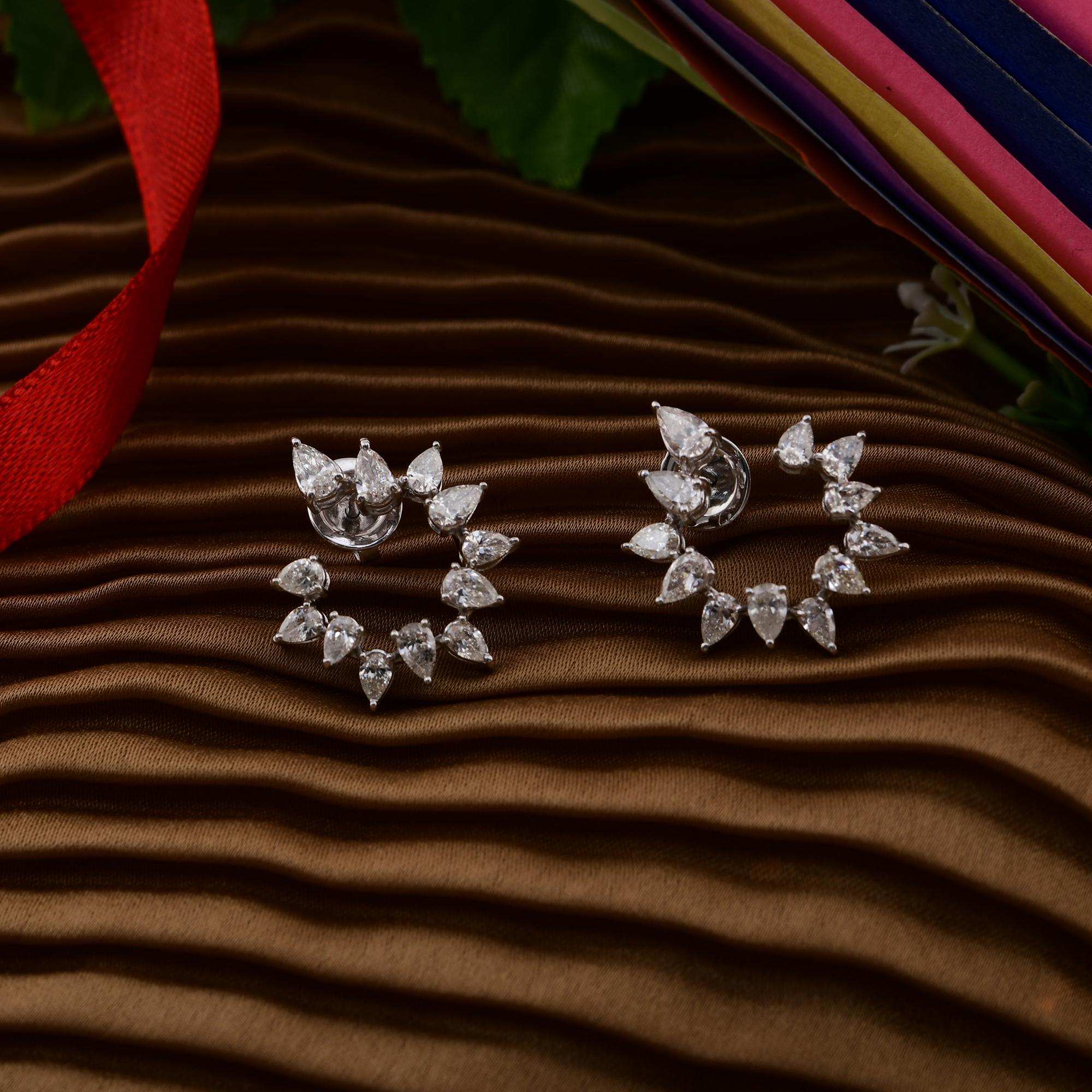 2,46 Karat SI/H Birnenschliff Diamant-Ohrringe im Brillantschliff 18 Karat Weißgold Schmuck (Moderne) im Angebot