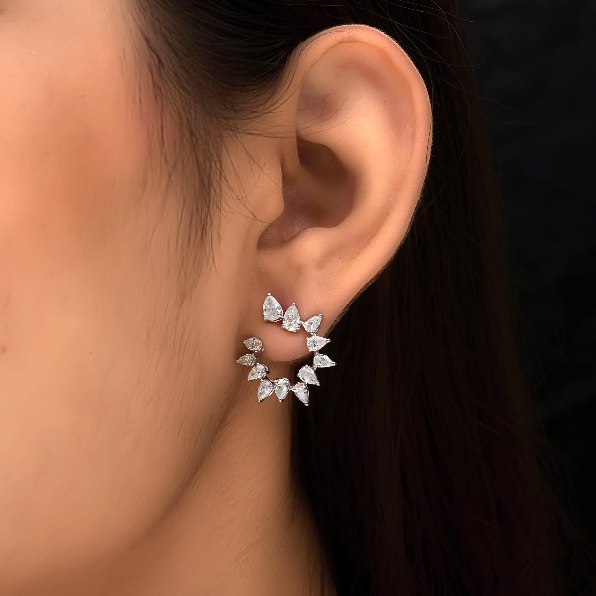 2,46 Karat SI/H Birnenschliff Diamant-Ohrringe im Brillantschliff 18 Karat Weißgold Schmuck im Zustand „Neu“ im Angebot in Diera, Dubai