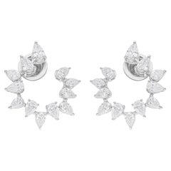 2,46 Karat SI/H Birnenschliff Diamant-Ohrringe im Brillantschliff 18 Karat Weißgold Schmuck