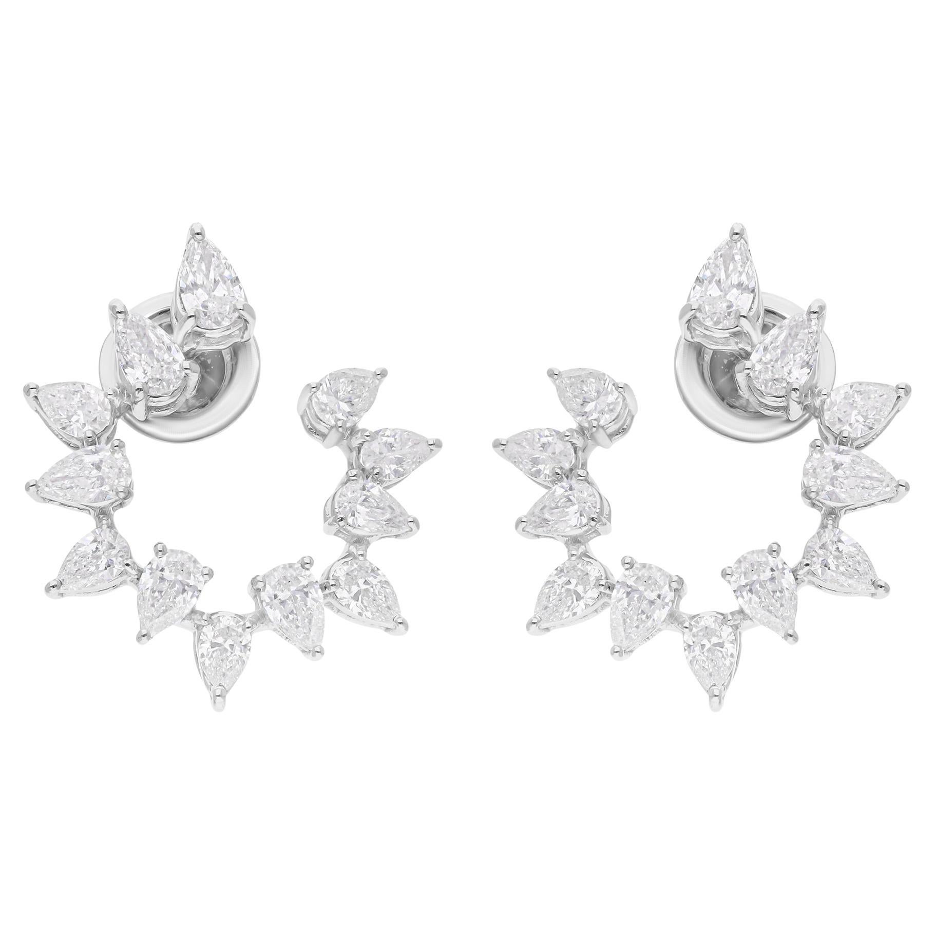 2.46 Carat SI/H Boucles d'oreilles diamant poire taille brillant Or blanc 18 Karat Bijoux