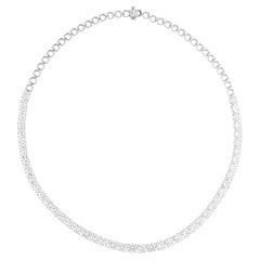 24.6 Carat SI/H Round Brilliant Cut Diamond Necklace 18 Karat White Gold Jewelry