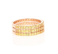 2.46 Carat Yellow Sapphire 14 Karat Rose Gold Band