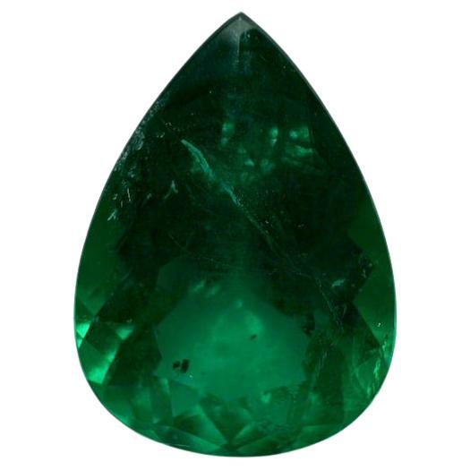 2.46 Ct AAA+ Intense Green Brazilian Emerald - Pear-Cut May Birthstone Gem