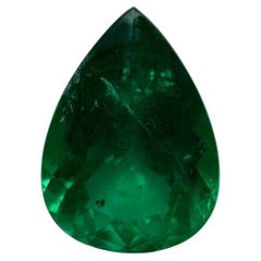 2.46 Ct AAA+ Intense Green Brazilian Emerald - Pear-Cut May Birthstone Gem