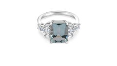 Octagon Cut Aquamarine Fashion Ring In 925 Solid Sterling Silver(9x7)Bridal Gift