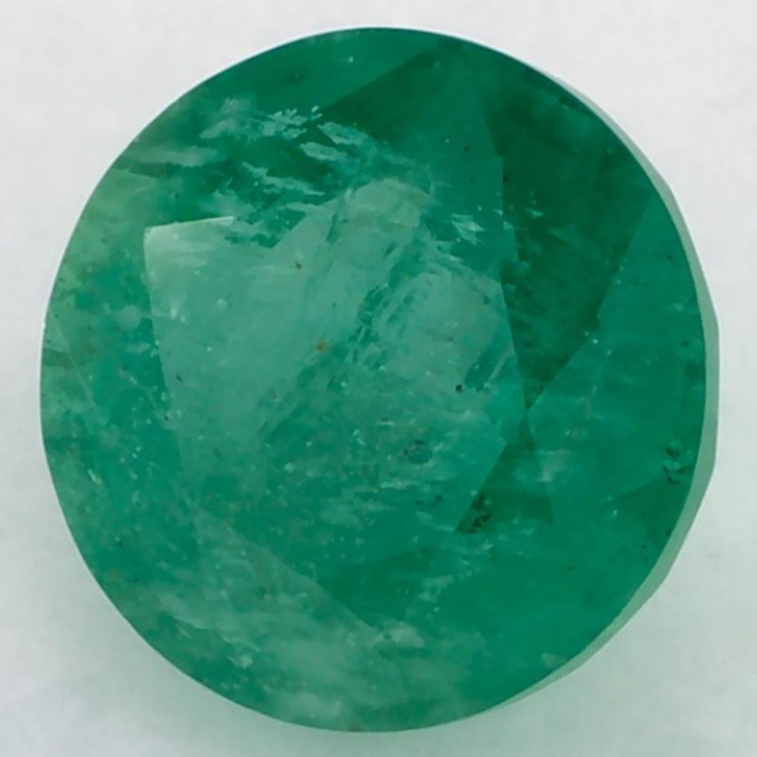 Round Cut 2.46 Ct Emerald Round Loose Gemstone For Sale