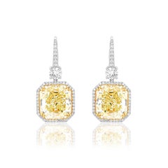 Diana M. 24.60 Carat Fancy Yellow GIA Diamond Earrings