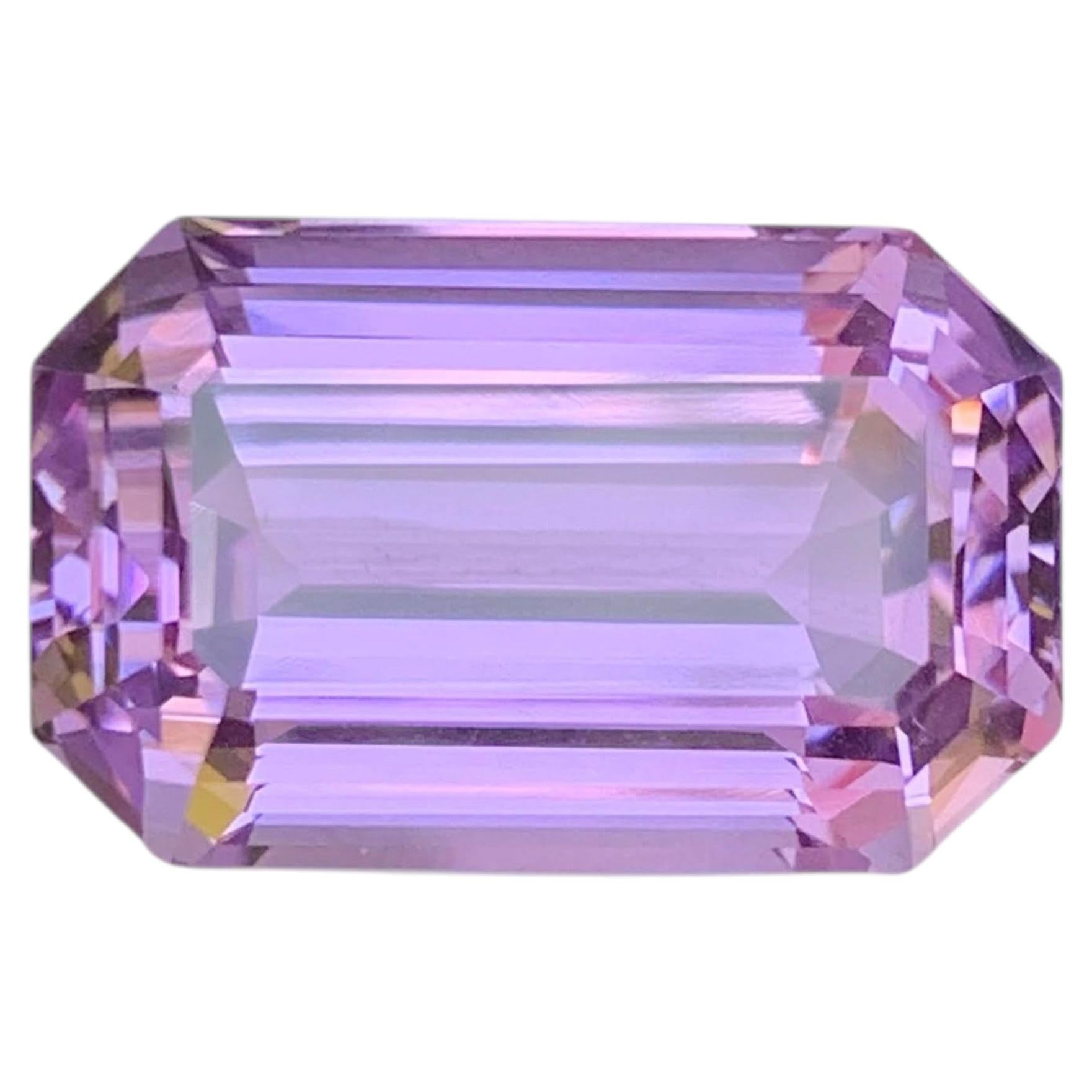24.60 Carat Natural Loose Pink Kunzite Stone Emerald Cut Afghan Gemstone For Sale