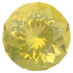 Collier de précision en quartz jaune citron naturel non serti de 24,60 carats, taille ronde