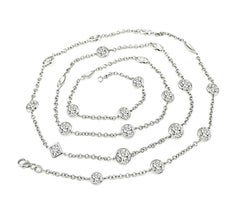 24.60ct Diamond 14k White Gold Chain Necklace