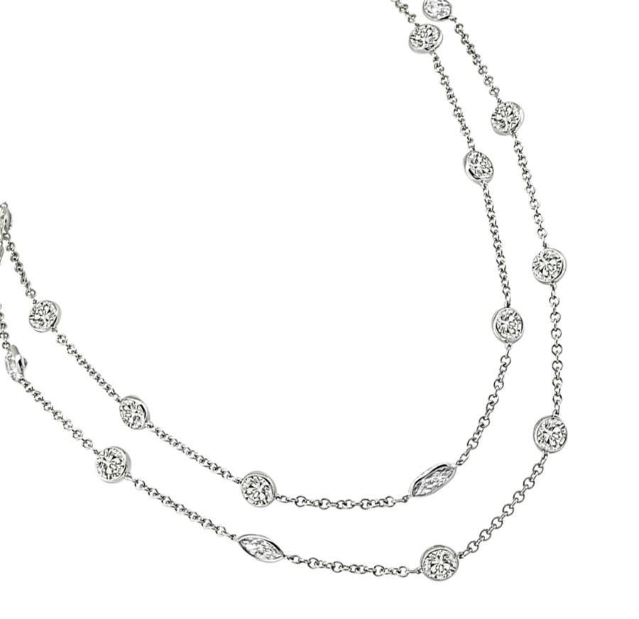 Round Cut 24.60ct Diamond By The Yard Necklace For Sale