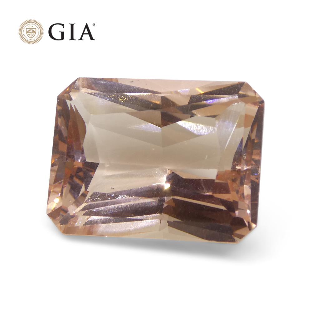 24.65ct Octagonal Orangy Pink Morganite GIA Certified For Sale 5