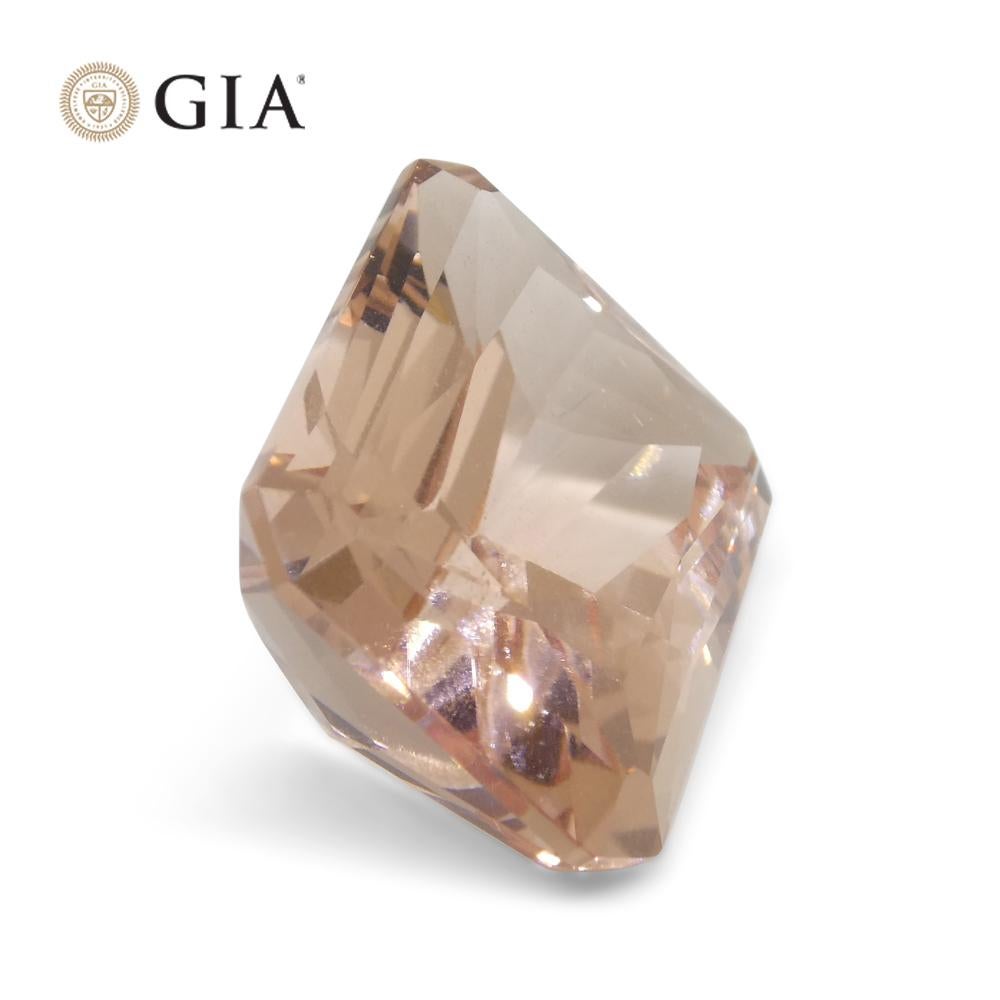 24,65ct Morganite rosa arancio ottagonale certificata GIA in vendita 6