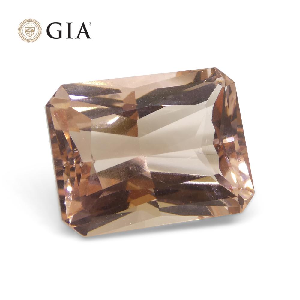 24.65ct Octagonal Orangy Pink Morganite GIA Certified For Sale 2