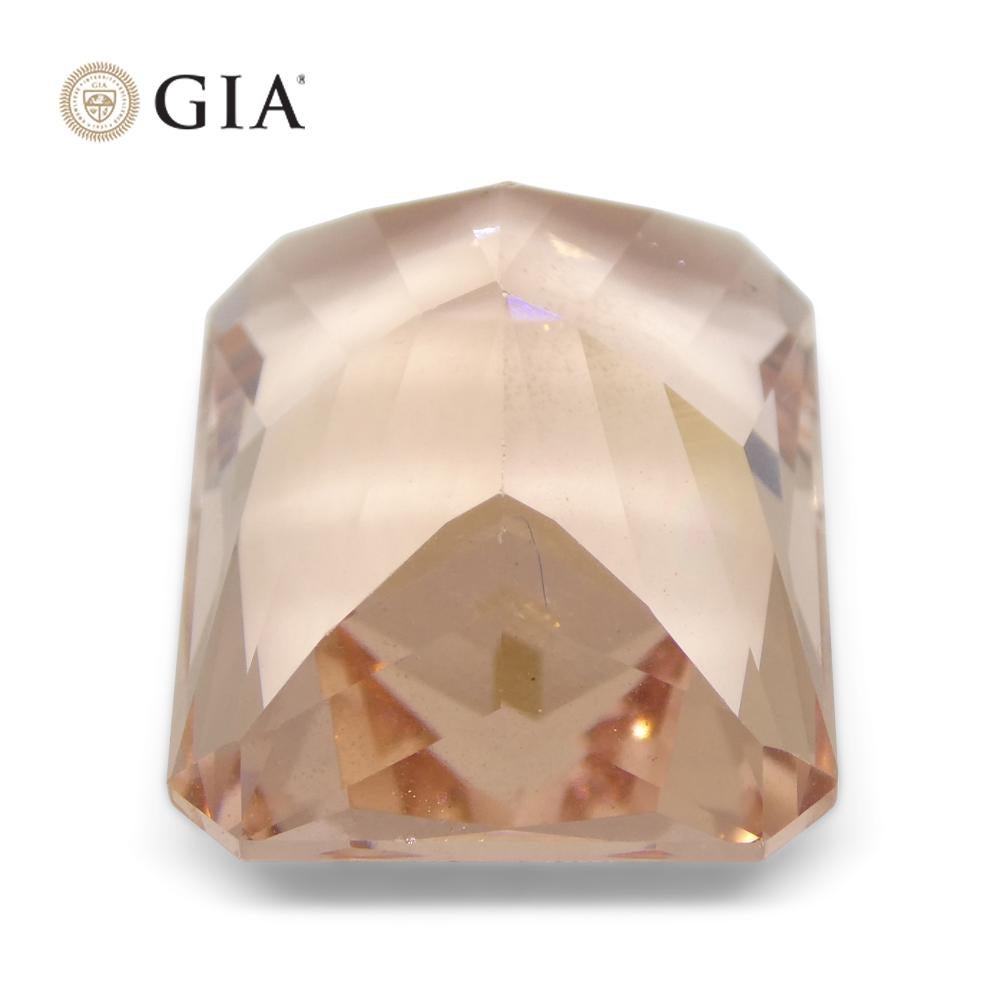 24,65ct Morganite rosa arancio ottagonale certificata GIA in vendita 3