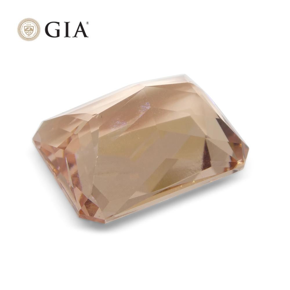24.65ct Octagonal Orangy Pink Morganite GIA Certified For Sale 4