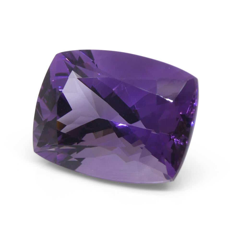 24.69ct Cushion Purple Amethyst from Uruguay In New Condition For Sale In Toronto, Ontario