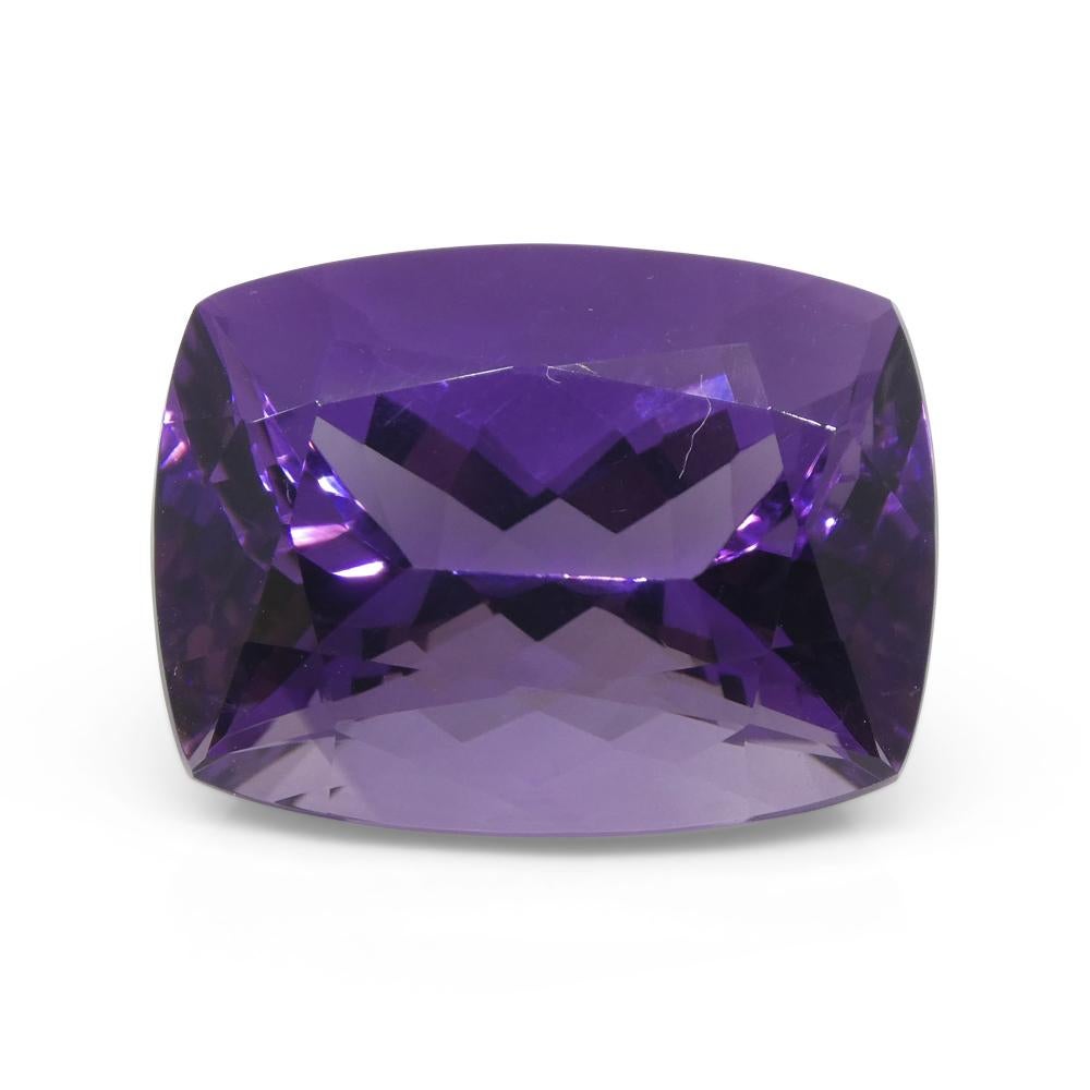 Women's or Men's 24.69ct Cushion Purple Amethyst from Uruguay For Sale