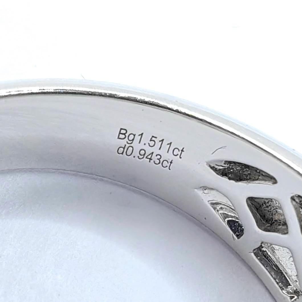 Im Angebot: 2,46ct Baguette & Rundschliff Pavé Diamant 3 Row Halb Ewigkeit Ring 18K Weißgold () 7