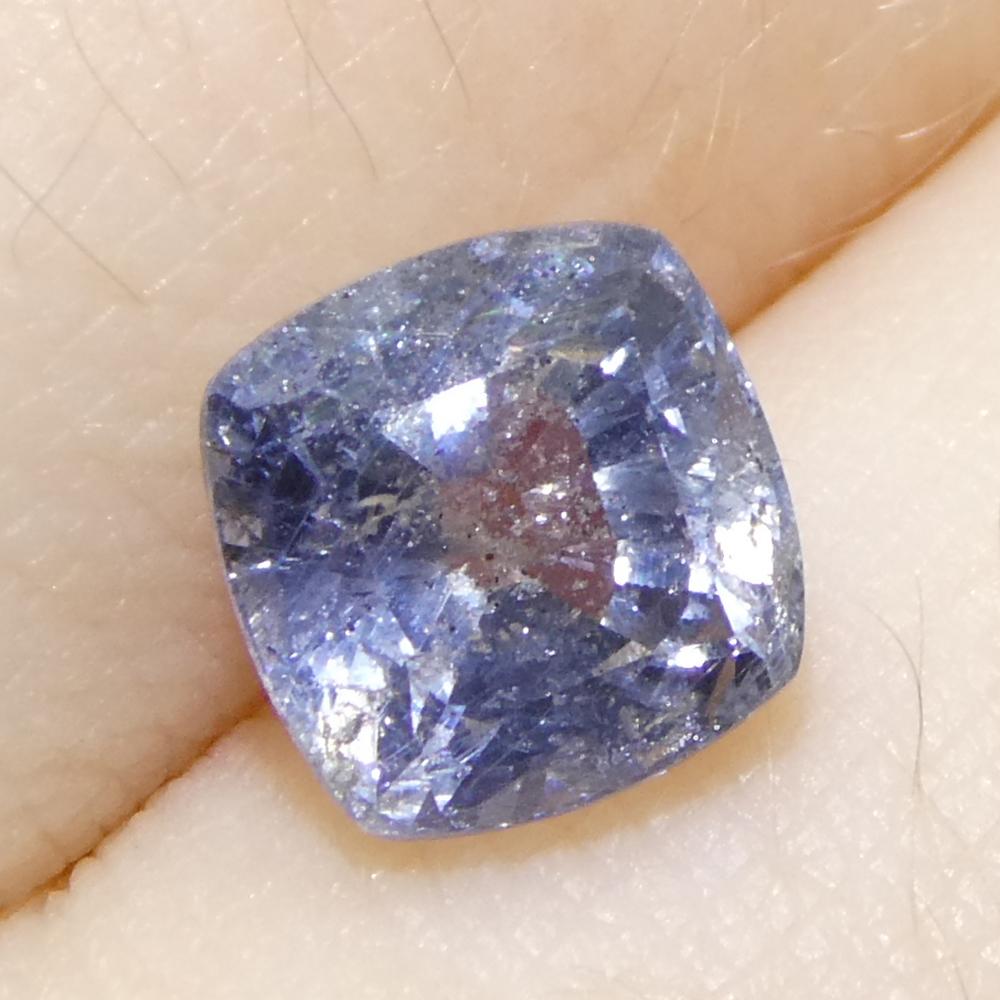 2,46 Karat blauer Saphir im Kissenschliff aus Tansania, unerhitzt im Angebot 6