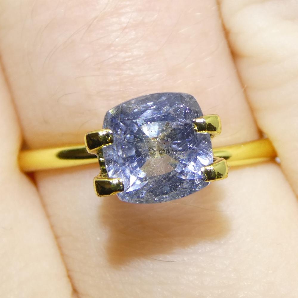 2,46 Karat blauer Saphir im Kissenschliff aus Tansania, unerhitzt im Angebot 8