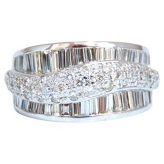 2.46ct Natural Princess Cut Diamonds Band Channel Cocktail Ring 18kt