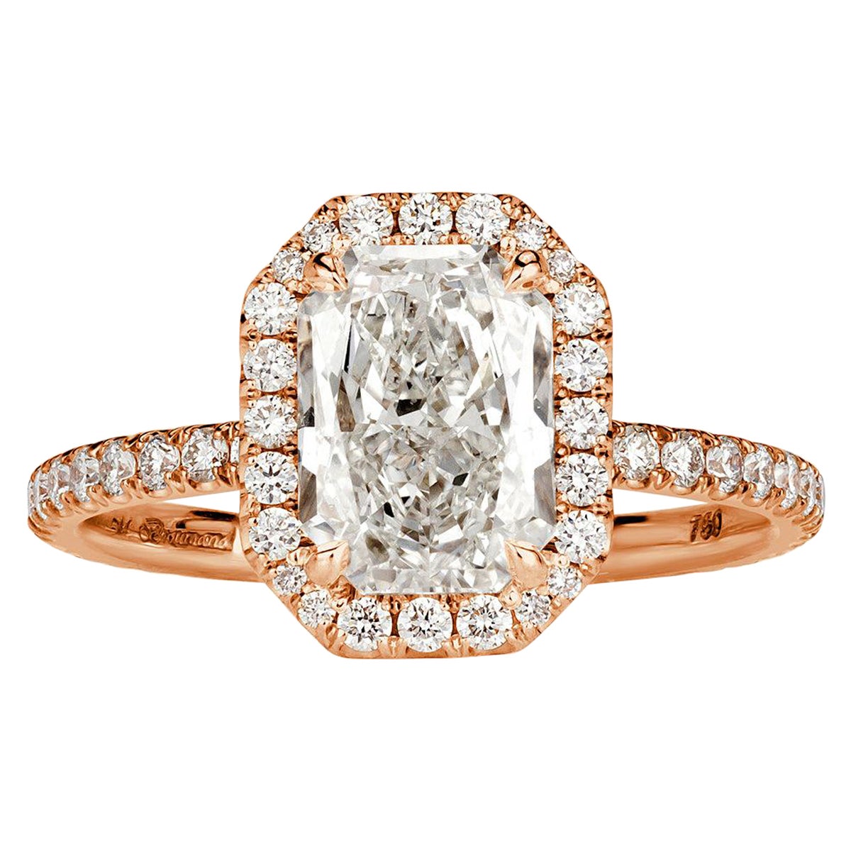 2.46ct Radiant Cut Diamond Engagement Ring