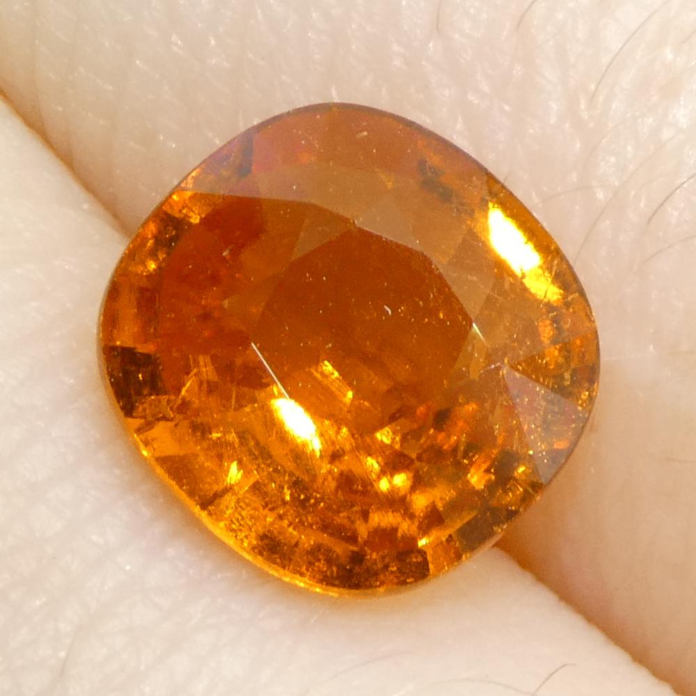 2.46ct Square Cushion Fanta Orange Mandarin Spessartite/Spessartine Garnet from For Sale 8