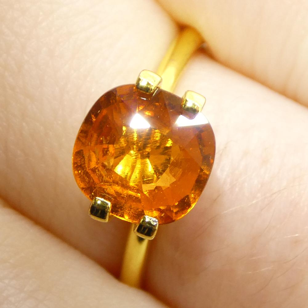 Brilliant Cut 2.46ct Square Cushion Fanta Orange Mandarin Spessartite/Spessartine Garnet from For Sale