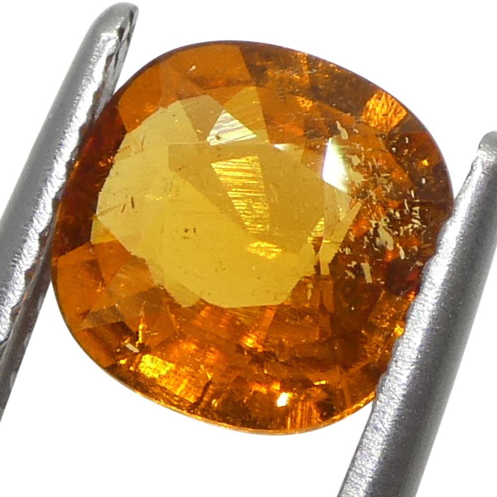2.46ct Square Cushion Fanta Orange Mandarin Spessartite/Spessartine Garnet from In New Condition For Sale In Toronto, Ontario