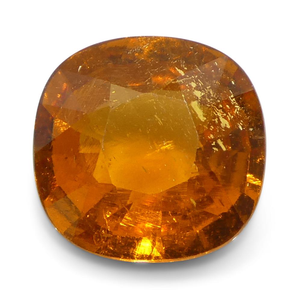 2.46ct Square Cushion Fanta Orange Mandarin Spessartite/Spessartine Garnet from For Sale 1