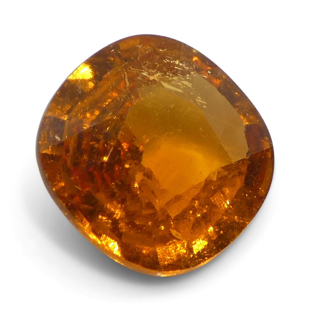 2.46ct Square Cushion Fanta Orange Mandarin Spessartite/Spessartine Garnet from For Sale 3