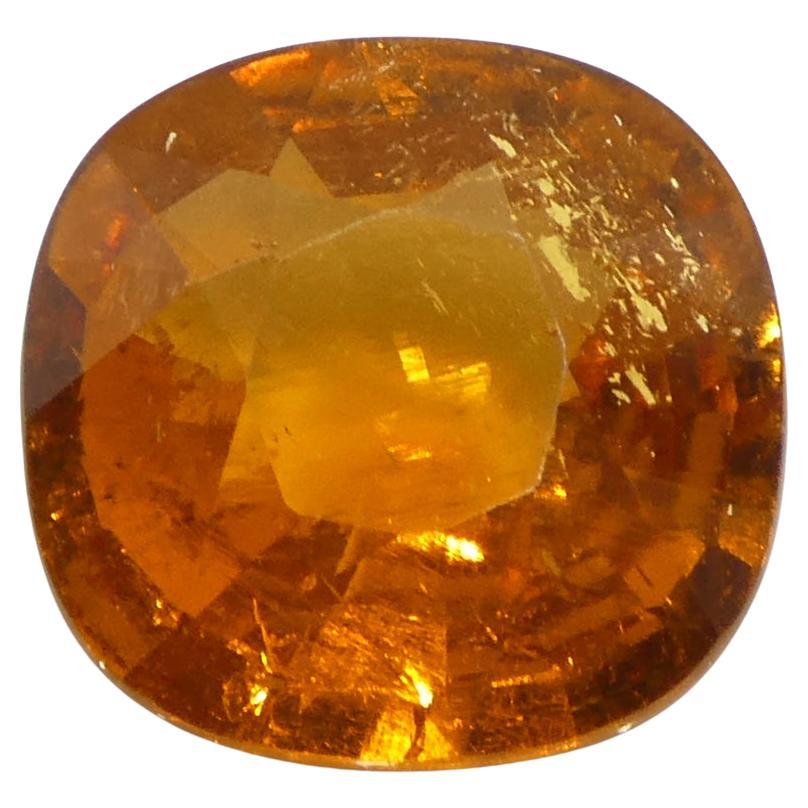 2.46ct Square Cushion Fanta Orange Mandarin Spessartite/Spessartine Garnet from For Sale