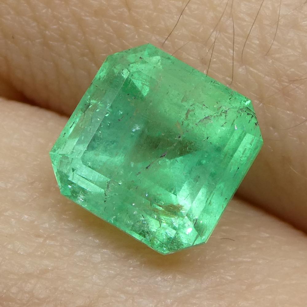 2.46ct Square Green Emerald from Colombia For Sale 9