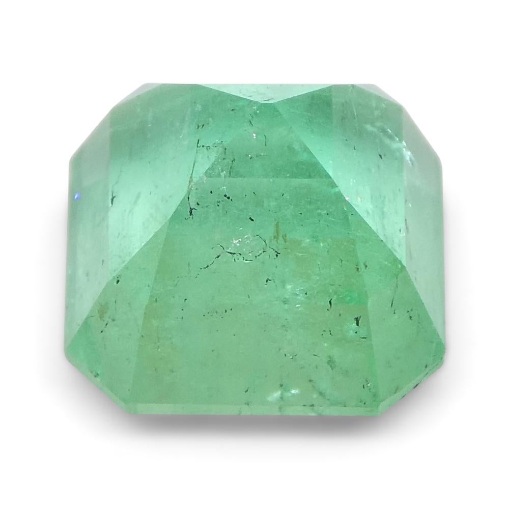 Square Cut 2.46ct Square Green Emerald from Colombia For Sale