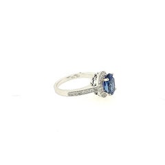 2.47 Karat Blauer Saphir und Diamant Cocktail-Ring
