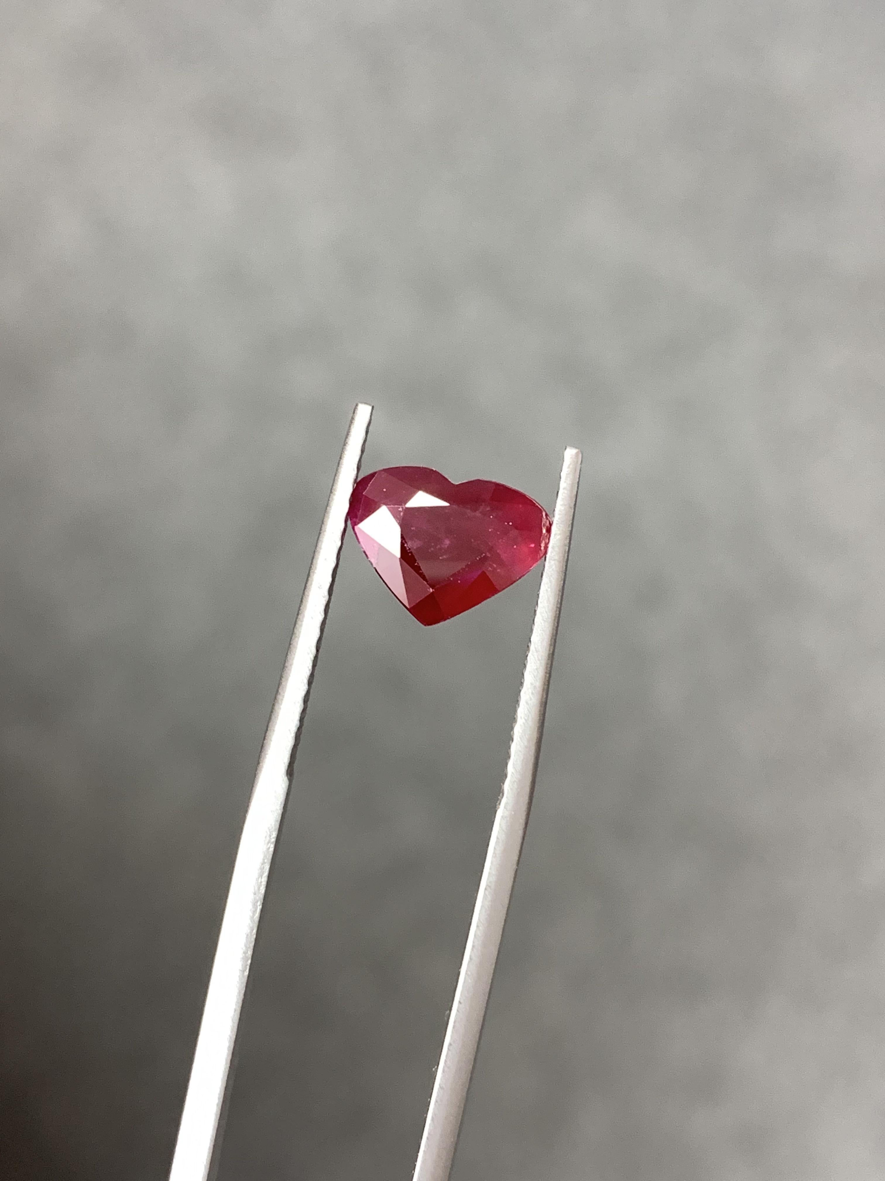 2.47 Carat Heart Shaped Natural Ruby Valentine's Day Special 1
