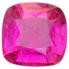 2.47 Carat Hot Pink Natural Tourmaline, Cushion-Cut Loose Gemstone for Jewelry